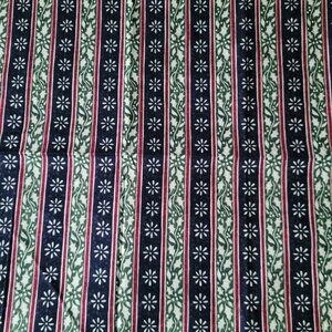 1 YARD Green & Red Striped Patterned "NOEL" By Susan Winget  For Benartex